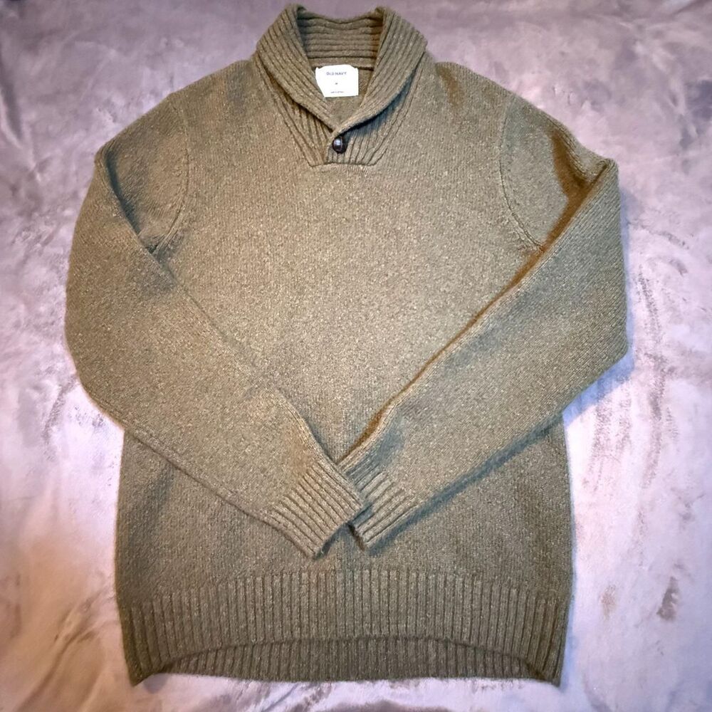 Old Navy green shawl collar sweater Size M -